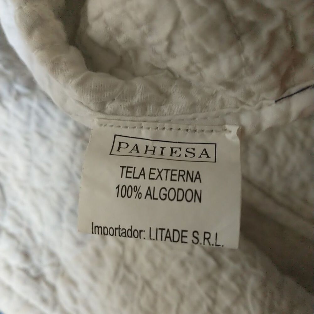 Pahiesa Open Front Jacket Womens M/L/S*Blue Floral Block Print Quilted Embellish - Picture 8 of 10